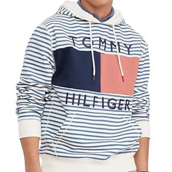 Tommy Hilfiger Quinn Nautical Stripe Hooded Sweatshirt - Picture 1 of 3